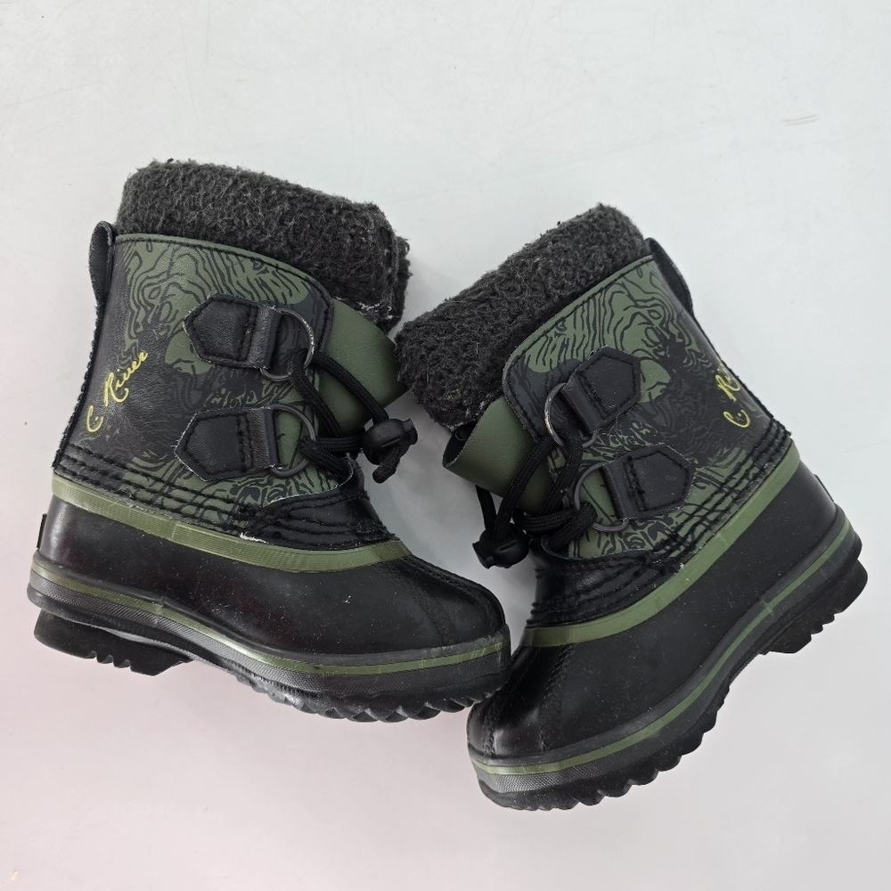 Sorel kids infants green black Winter Boots size 7